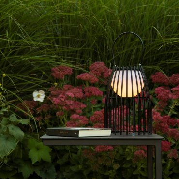 Lucide Fjara -  oplaadbare buiten tafellamp - 17 x 17,5 x 25 cm - 0,3W LED incl. - IP44 - zwart