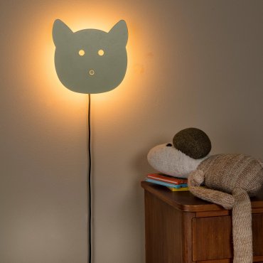 Lucide Charlie Poes - wandlamp - 20,7 x 4,2 x 20 cm - 7W dimbare LED incl. - groen