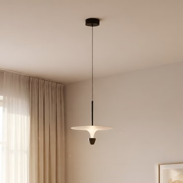 Nova Luce Luet - hanglamp - Ø 34 x 180 cm - 11W LED incl. - zandzwart en wit