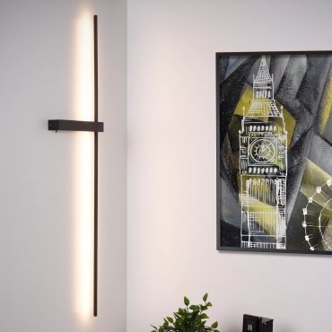 Lucide Segin - wandverlichting - 90 x 22 x 20 cm - 10W LED incl. - zwart