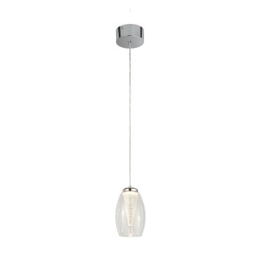 Searchlight Cyclone - hanglamp - Ø 11,5 x 120 cm - 6W LED incl. - chroom en transparant