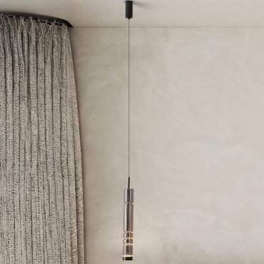 Nova Luce Bento - hanglamp - Ø 8 x 180 cm - 12W LED incl. - mat zwart en licht rokerig grijs