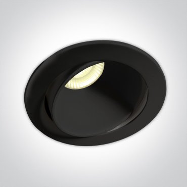 ONE Light COB Recessed Spots Adjustable LED - inbouwspot - Ø 106 mm, 92 mm inbouwmaat - 8W dimbare LED incl. - IP54 - zwart