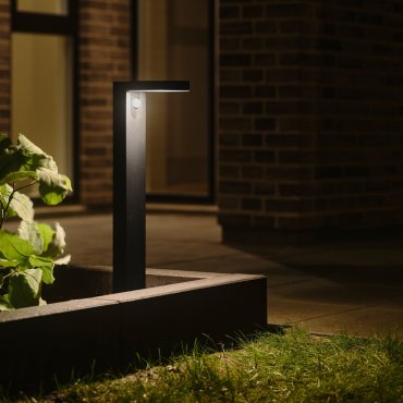 Nordlux Rica Round Solar - tuinpaal op piek op zonne-energie - Ø 15 x 60 cm - 5W LED incl. - IP44 - zwart