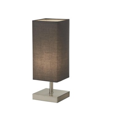 Searchlight Valley - tafellamp - 12 x 12 x 35 cm - satijn zilver en donker grijs