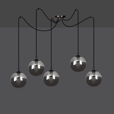 TWEEDEKANS - Emibig Gigi 5 - hanglamp - 14 x 200 cm - zwart