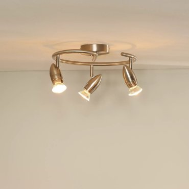 Lucide Caro 3 - opbouwspot - Ø 31 x 13 cm - 3 x 5W LED incl. - satijn chroom