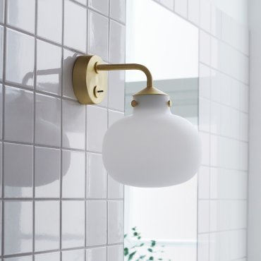 Design for the People Raito - wandverlichting met schakelaar - 25 x 20 x 25,7 cm - wit en messing