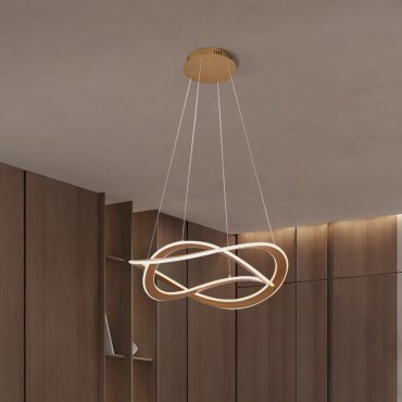 Nova Luce Celestia - hanglamp -  Ø 60 x 120 cm - 87W dimbare LED incl. - messing goud