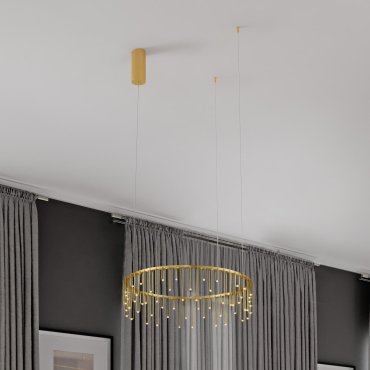 Nova Luce Stellar - hanglamp - Ø 65 x 150 cm - 26W dimbare LED incl. - goud