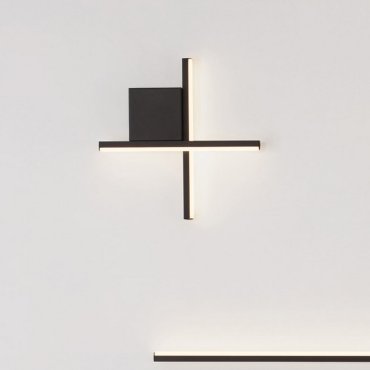 Nova Luce Cross - wandlamp - 30 x 30 x 4 cm - 10W LED incl. - zandzwart