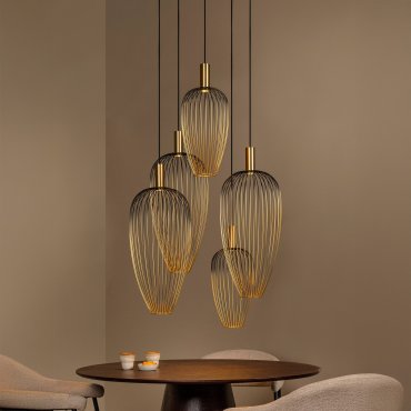 Lucide Aurelie - hanglamp - Ø 65 x 350 cm - goud