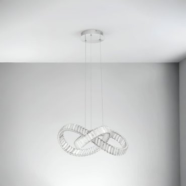 Nova Luce Conceto - hanglamp - Ø 60 x 120 cm - 49W dimbare LED incl. - chroom
