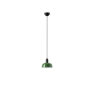 Faro Tatawin S - hanglamp - Ø 18,4 x 208,1 cm - satijnzwart en glansgroen