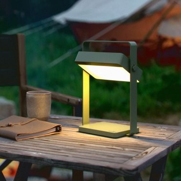 Nordlux Saulio Solar - tafellamp met oplaadbare lichtbron via zonne-energie - 3 stappen dimmer - 3,5W LED incl. - 23,6 x 17 x 10,7 cm - IP44 - olijfgroen