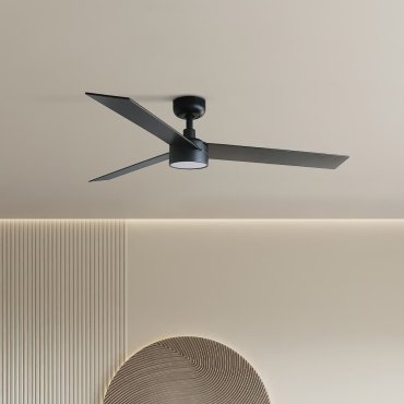 Faro Rudder L - plafondventilator met licht - Ø 132 cm - mat zwart