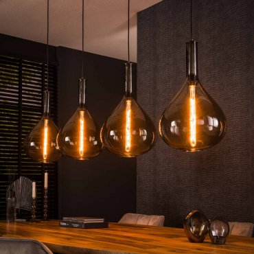 Vico Drop smoke - hanglamp - 164 x 30 x 150 cm - zwart