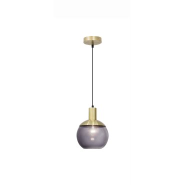 Nova Luce Aubrey - hanglamp - Ø 20 x 120 cm - grijs en messing