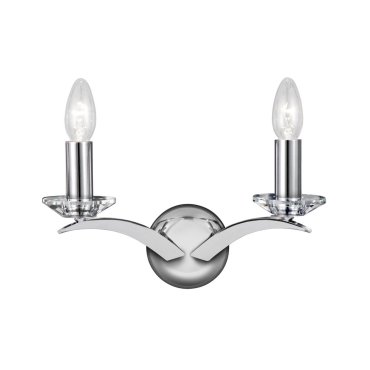 Searchlight Kensington - wandverlichting - 32 x 17 cm - chroom