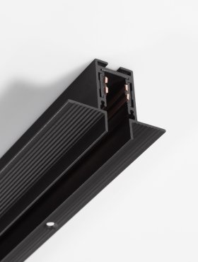 Nova Luce Ultra Slim - trimless inbouw magnetische rail met 1cm diepe vleugels - 100 cm - zwart