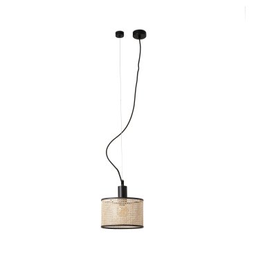 Faro Mambo - hanglamp - Ø 21 x 16 cm - lichtbruin en zwart