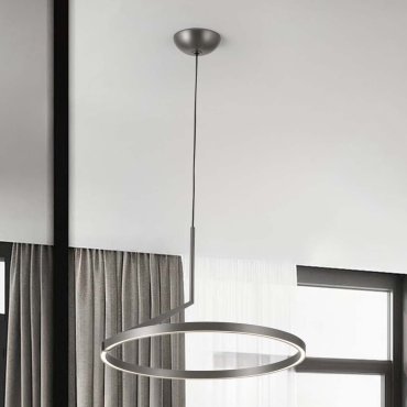Nova Luce Tilia - hanglamp - Ø 60 x 250 cm - 31W dimbare LED incl. - mistig nikkel