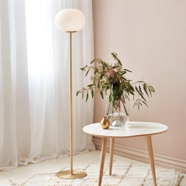 Nordlux Alton - staanlamp - 150 cm - messing en opaal wit