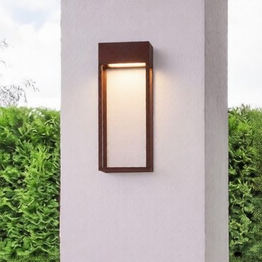 Nova Luce Moby - buiten wandverlichting - 16 x 40 x 9 cm - 20W LED incl. - IP65 - corten
