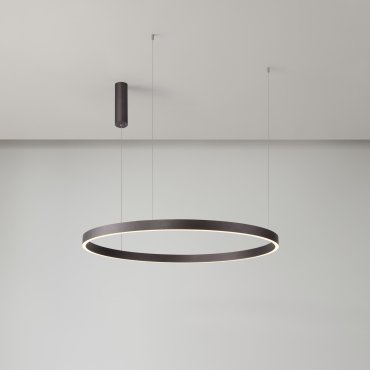 Nova Luce Elowen - hanglamp - Ø 98 x 150 cm - 106W dimbare LED incl. - geborsteld koffiebruin
