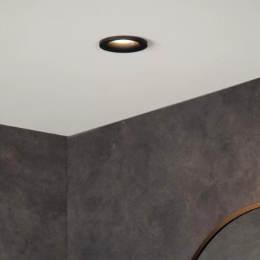 Lucide Ziva - inbouwspot - Ø 84 mm, Ø 75 mm inbouwmaat - IP44 - zwart
