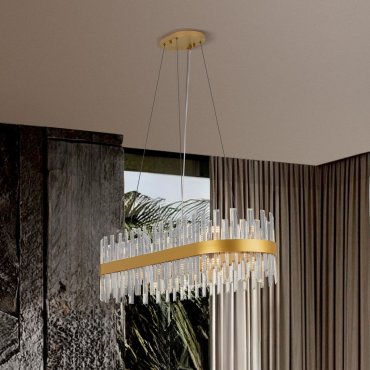 Nova Luce Crown - hanglamp - 36 x 120 cm - satijn goud