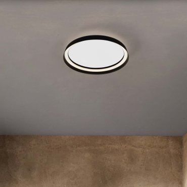 Nova Luce Ormi - plafondlamp - Ø 45 x 7 cm - 38W dimbare LED incl. - zandzwart