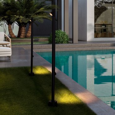 Nova Luce Lord - tuinpaal - Ø 8 x 90 cm - 8W LED incl. - IP65 - zandzwart