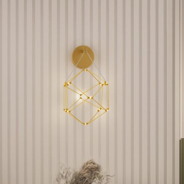 Nova Luce Nebula - wandlamp - 17 x 31 x 23,4 cm - 6W LED incl. - goud