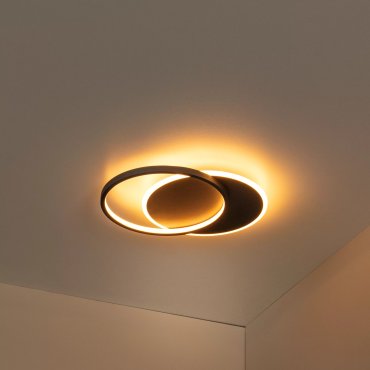 Lucide Axelle - plafondverlichting - 39,1 x 29,5 x 5,1 cm - 24W LED incl. - 3 StepDim- zwart