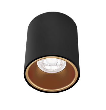 Century Italia Essenza Rondo - opbouwspot 1L - Ø 8 x 9,8 cm - goud en zwart
