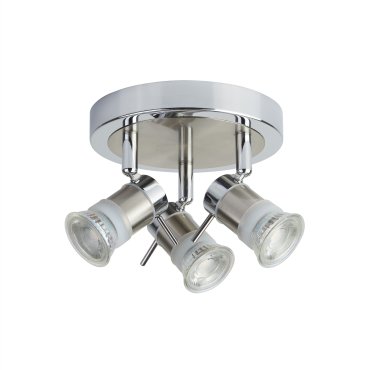 Searchlight Aries – plafondverlichting - Ø 18 x 13 cm - IP44 - chroom