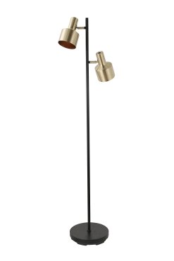 Artdelight Twinkle - vloerlamp - Ø 28 x 150 cm - zwart en mat goud