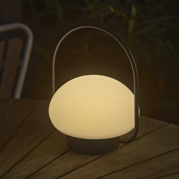 Nordlux Sponge - buiten tafellamp - oplaadbaar via USB-kabel - Ø 22,5 x 27,7 cm - 3 stappen Moodmaker functie - 4,8W LED incl. - IP65 - wit en zwart