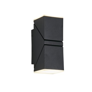 Searchlight Montana - buiten wandlamp - 6 x 15 cm - 12W LED incl. - IP65 - zwart