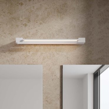 Nova Luce Arga - wandlamp - 60 x 4,2 x 10 cm - 17W LED incl. - IP44 - zandwit