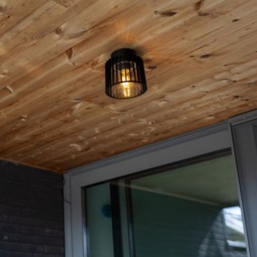 Lutec Shyne - buiten plafond - Ø 16,1 x 16,1cm - IP54 - mat zwart