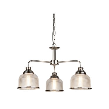 Searchlight Bistro II - hanglamp - Ø 56 x 88 cm - satijn zilver
