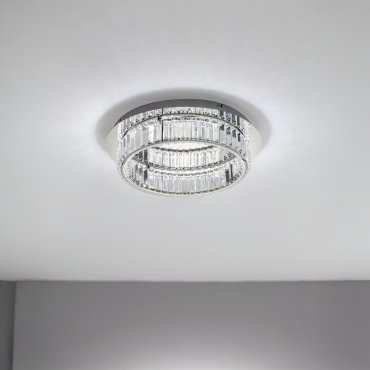 Nova Luce Aurelia - plafondlamp - Ø 50 x 12 cm - 29W dimbare LED incl. - chroom