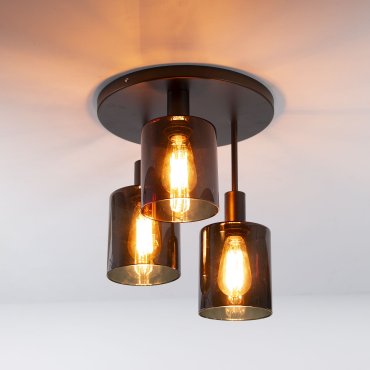 Vico Sepiora - plafondlamp - Ø 35 x 40 cm - sienna bruin