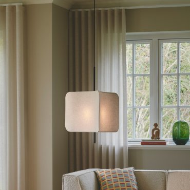 Nordlux Tinto - hanglamp - 50 x 50 x 277,5 cm - zwart en linnen