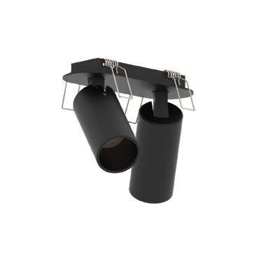 VK Lighting Coko - opbouwspot met inbouwrozet - 12,5 x 4,5 x 7,3 cm - 100 x 35 mm inbouwmaat - 2 x 6W LED incl. - zwart