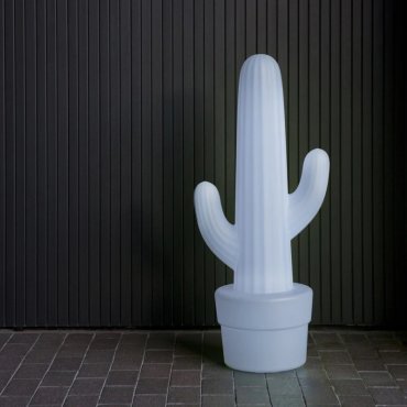 New Garden Kaktus - oplaadbare vloerlamp met afstandsbediening - 44 x 31 x 100 cm - IP65 - wit - RGB + koel witte lichtkleur