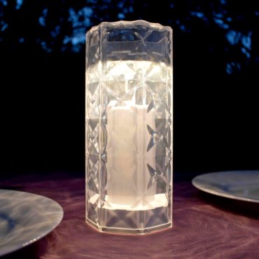 New Garden Jack 20 Lux - oplaadbare tafellamp - Ø 9,4 x 20 cm - 1W LED incl. - IP54 - transparant