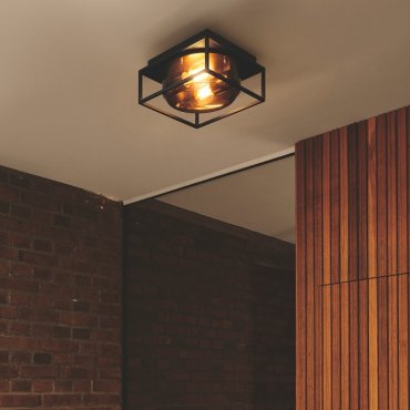 Nordlux Griffin - buiten plafondverlichting - Ø 23,5 x 12,8 x 26  cm - IP44 - gerookt